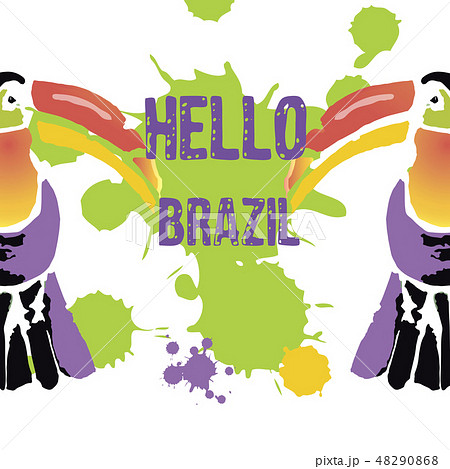 Hand drawn multicolor tropical background Hand drawn multicolor tropical background 48290868