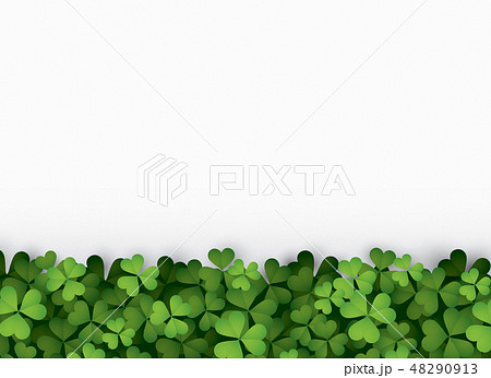Green clover leaves at bottom 48290913