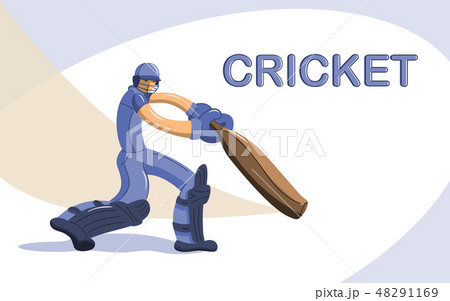 Cricket Batsman Flatのイラスト素材 Cricket Batsman Flatのイラスト素材