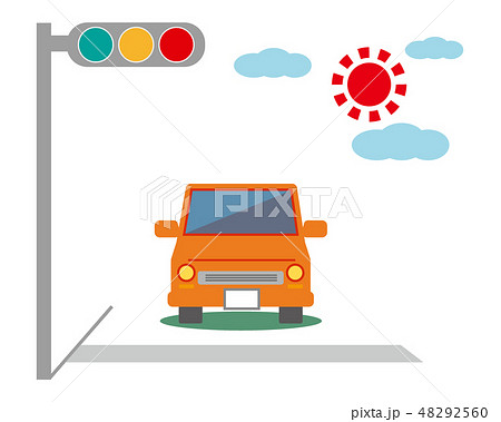 車 自動車 運転 信号機 信号のイラスト素材