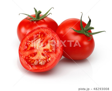 Fresh tomatoes isolated on white Fresh tomatoes isolated on white 48293008