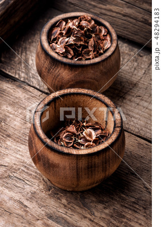 Rhubarb seeds in bowl Rhubarb seeds in bowl 48294183