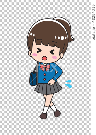 Illustration of being late School girls 48294319