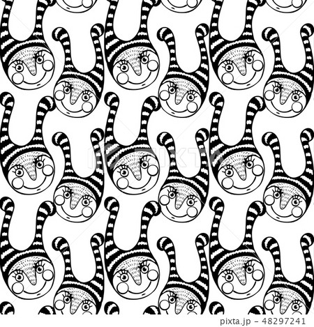 seamless pattern with fun face of gnome. vector seamless pattern with fun face of gnome. vector 48297241