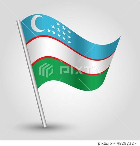 vector waving simple triangle uzbek flag vector waving simple triangle uzbek flag 48297327