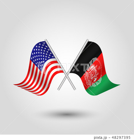 vector two crossed american and afghan flags vector two crossed american and afghan flags 48297395