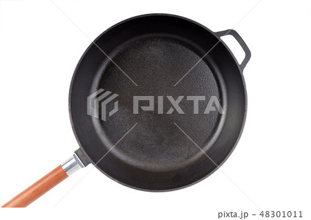 a cast-iron frying pan isolated 48301011
