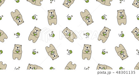Bear seamless pattern vector polar bear coconut Bear seamless pattern vector polar bear coconut 48301135