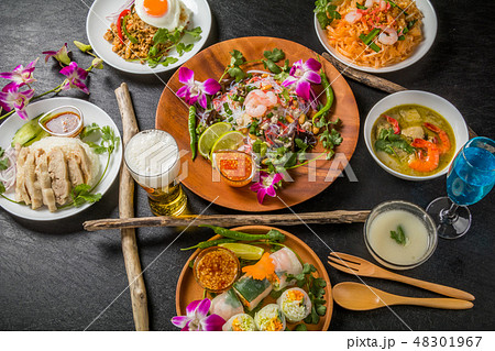 代表的なタイ料理　typical Southeast Asian cuisine 48301967