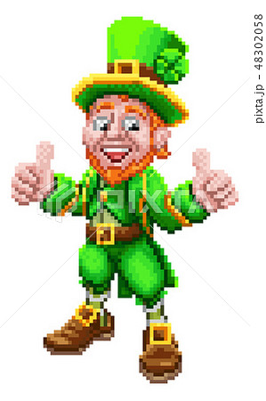 Leprechaun Retro 8 Bit Arcade Video Game Pixel Art 48302058