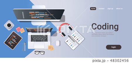 web site design development program coding...のイラスト素材 [48302456] - PIXTA