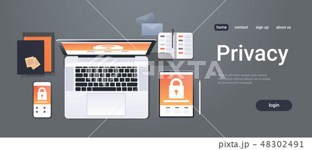 data protection internet security padlock privacy information safety concept top angle view desktop data protection internet security padlock privacy information safety concept top angle view desktop 48302491