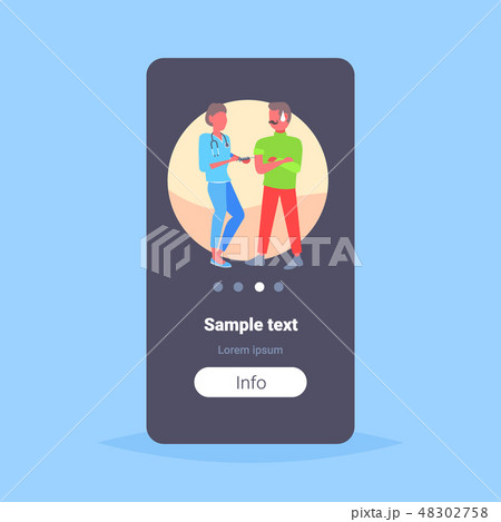 female doctor giving injection vaccine shot to male patient vaccination concept modern hospital room female doctor giving injection vaccine shot to male patient vaccination concept modern hospital room 48302758
