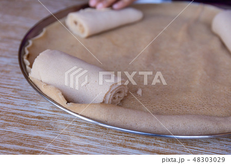 Injera, a staple food of Ethiopia Injera, a staple food of Ethiopia 48303029