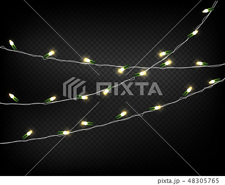 Light garlands isolated on transparent background Light garlands isolated on transparent background 48305765
