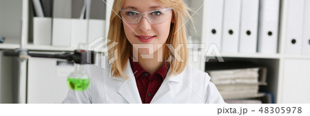 Female chemist in the laboratory of biological Female chemist in the laboratory of biological 48305978
