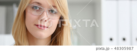 Smiling beautiful technician woman portrait Smiling beautiful technician woman portrait 48305987