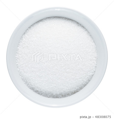 Sugar in bowl isolated on white background 48308075
