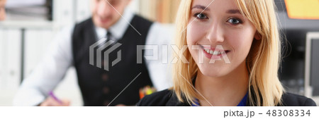Beautiful smiling businesswoman portrait 48308334