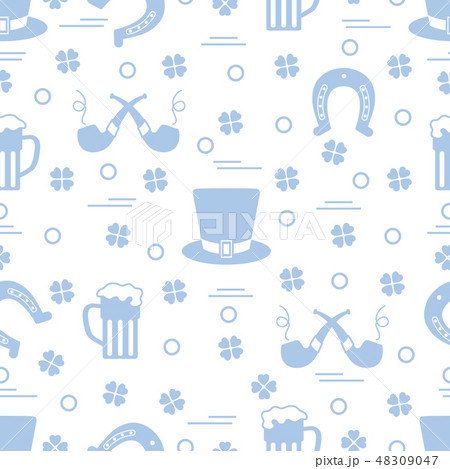 Seamless pattern St. Patrick's Day. Irish vector 48309047