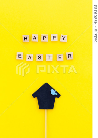 Creative Top view holiday Easter Concept Creative Top view holiday Easter Concept 48309383
