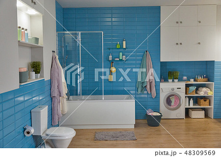 modern bathroom with toilet bowl modern bathroom with toilet bowl 48309569
