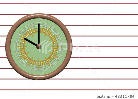時計の絵手紙のイラスト素材
