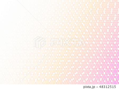 ピンクのネットワークイメージ幾何学模様の背景素材 暖色のファンタジーグラデーション 白コピースペースのイラスト素材