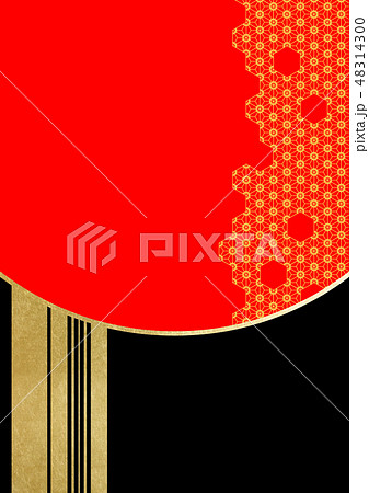 ライン 桜 箔 金赤黒 イメージ 背景素材 のイラスト素材