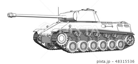 M44タシュ重戦車のイラスト素材