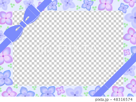 梅雨 花 紫陽花 6月 リボンのイラスト素材 48316574 Pixta