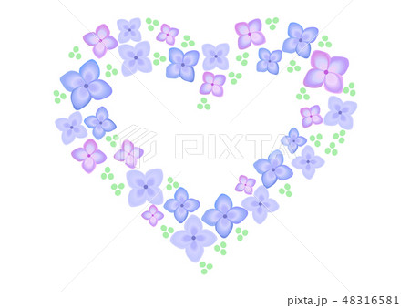 梅雨 花 紫陽花 6月 ハートのイラスト素材 梅雨 花 紫陽花 6月 ハートのイラスト素材