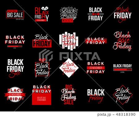 Abstract vector black friday sale lable tag set. For art template design, list, page, mockup 48318390