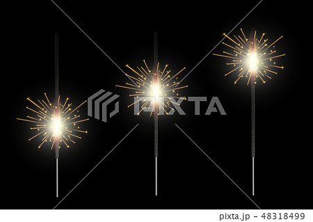 Creative vector illustration of christmas bengal fire glow light sparks isolated on transparent Creative vector illustration of christmas bengal fire glow light sparks isolated on transparent 48318499