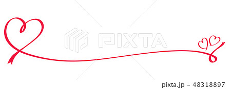 赤いリボンのハート型 48318897