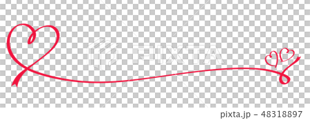 赤いリボンのハート型 48318897