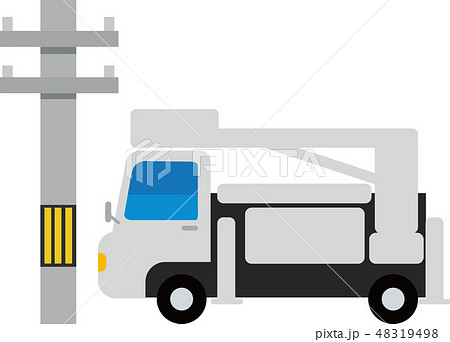 電気工事用高所作業車のイラスト素材