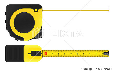 Creative vector illustration of tape measure, measuring tool, ruler, meter isolated on transparent 48319981