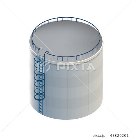 Creative vector illustration of water tank, crude oil storage reservoir isolated on transparent 48320201