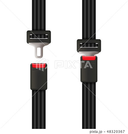 Creative vector illustration of safety seat belt, open and closed seatbelt isolated on transparent Creative vector illustration of safety seat belt, open and closed seatbelt isolated on transparent 48320367