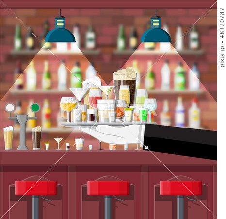 Interior Of Pub Cafe Or Bar のイラスト素材 4787