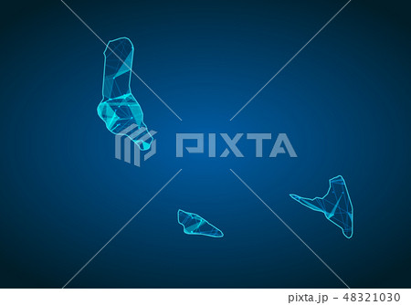 Abstract mash line and point on dark background