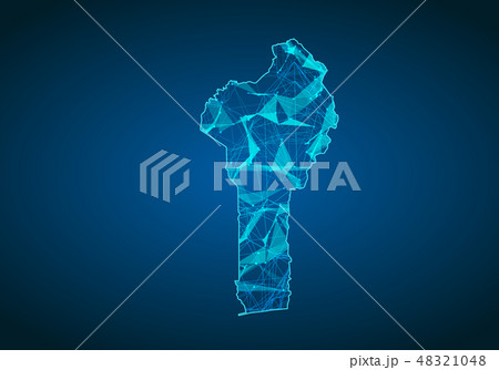 Abstract mash line and point on dark background 48321048