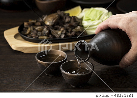 日本酒と地鶏焼き 48321231