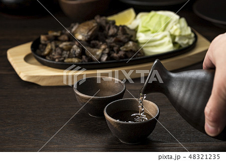 日本酒と地鶏焼き 48321235