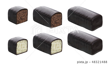 Glazed curd cheese isolated on white background Glazed curd cheese isolated on white background 48321488