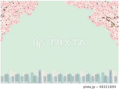 桜 ソメイヨシノ シンプル 背景 イラスト 横のイラスト素材 4214