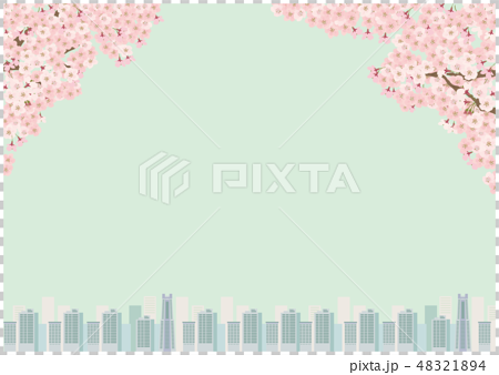 桜 ソメイヨシノ シンプル 背景 イラスト 横のイラスト素材 4214