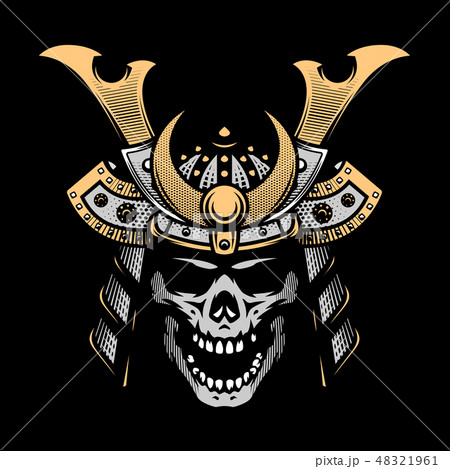 Samurai skull. Warrior helmet.のイラスト素材 [48321961] - PIXTA