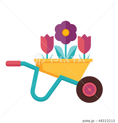 Spring Garden Wheelbarrow Icon 48323213